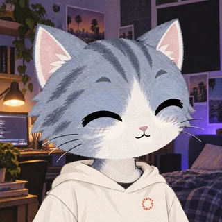 Stonk Cats #0153: Blue-grey tabby, Helius printed hoodie.