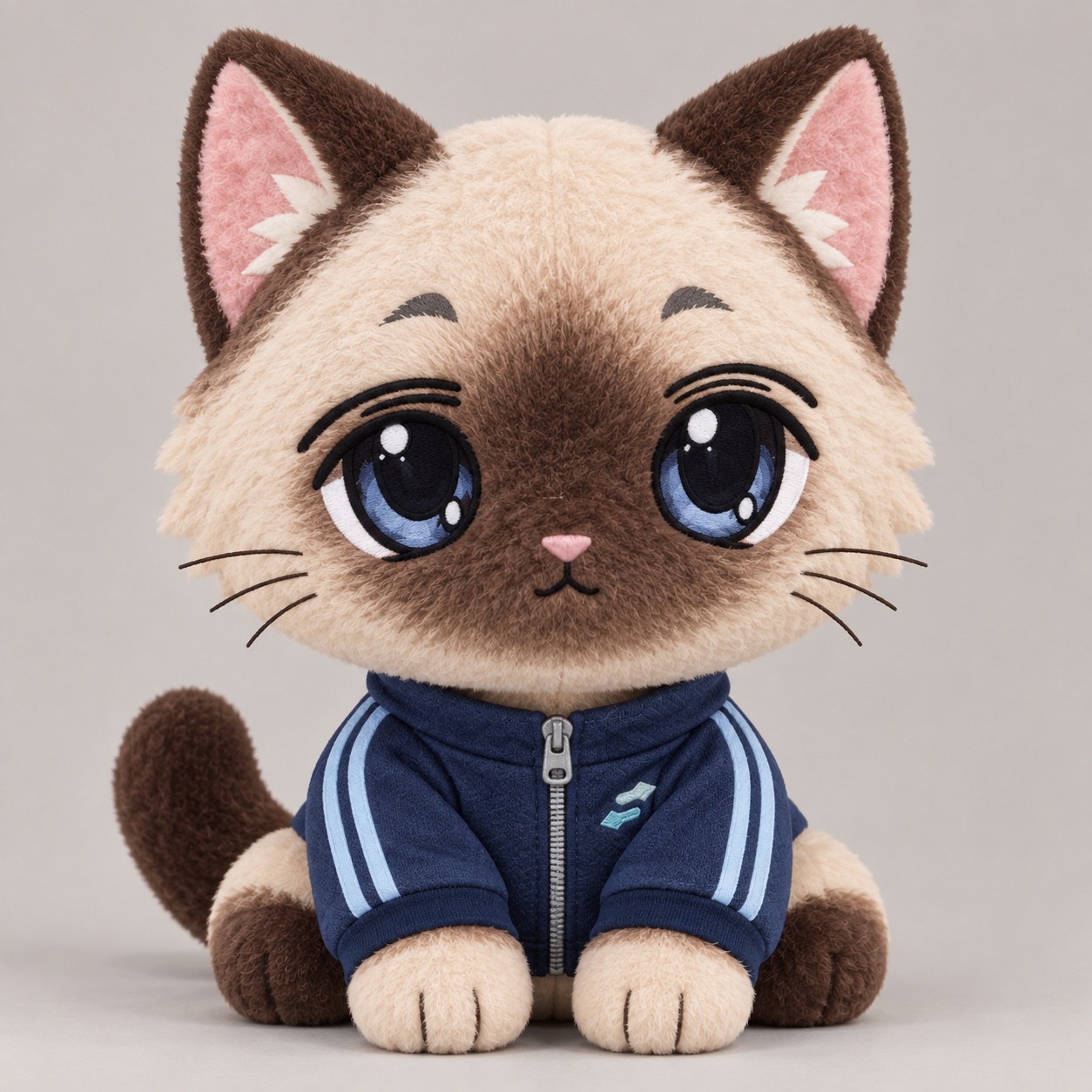 Concept rendering of Stonk Cat #0085 as a seated plush toy