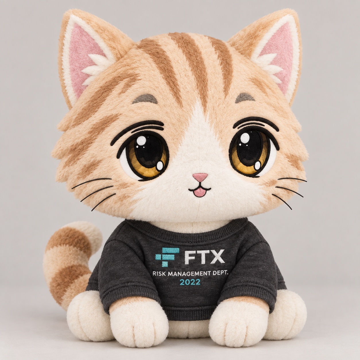 Concept rendering of Stonk Cat #0139 as a seated plush toy